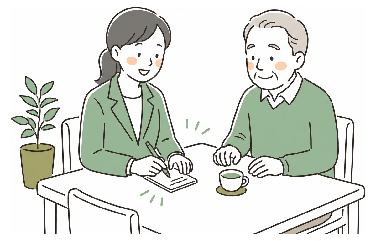ご相談をうかがうジヒノテのスタッフ
